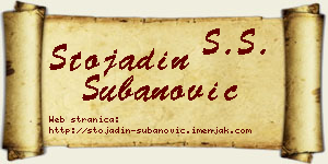 Stojadin Subanović vizit kartica